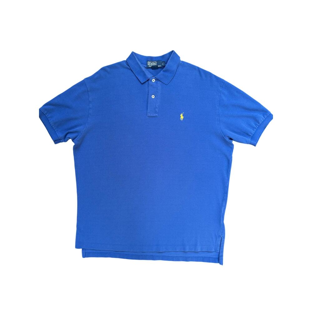Polo by Ralph Lauren Men's L Blue Cotton Polo Yellow Pony